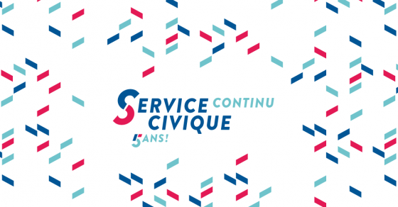 logo service civique, bleu, blanc, rouge