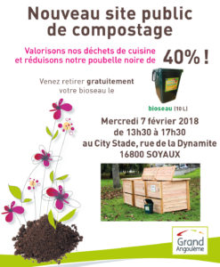 Site public de compostage près des Jardins Partagés de Soyaux
