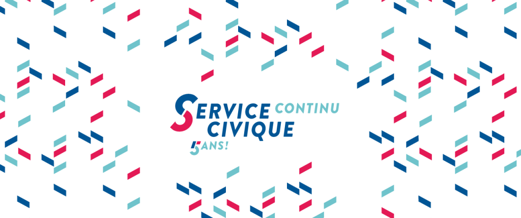 logo service civique, bleu, blanc, rouge