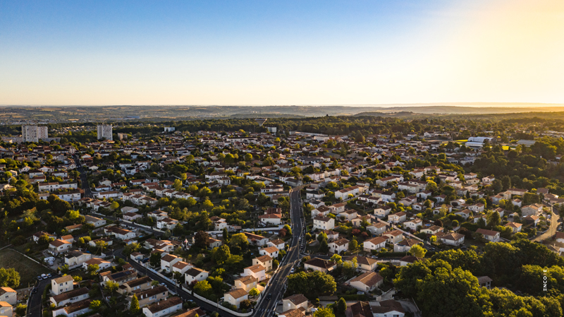 La ville de Soyaux vue d'en haut