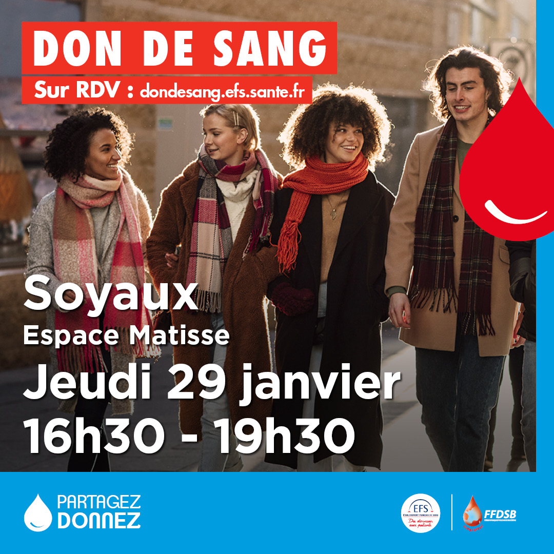 Don du sang le jeudi 29 janvier à Matisse