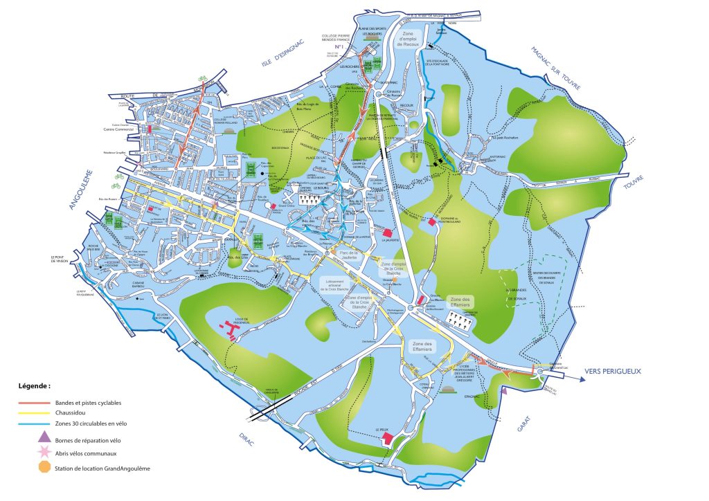 plan de la ville pour circuler à vélo
