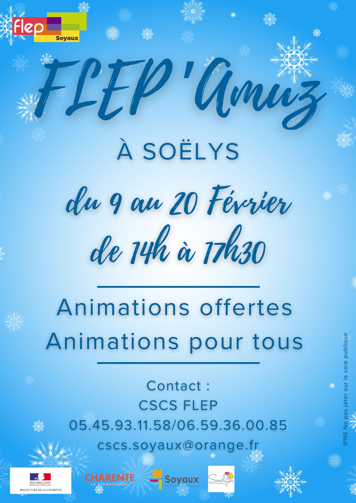 Animations pendant les vacances scolaires de février